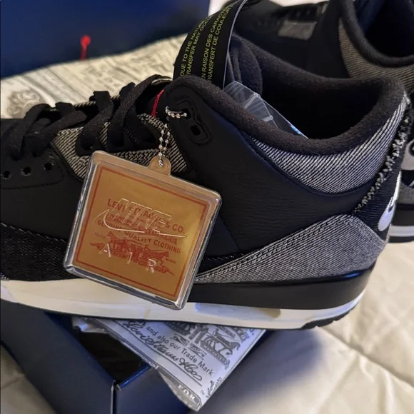 BNInBox Nike + Levi’s Air Jordan 3 RtR LSCBlack & Gray Men's Sneakers, Sz 10